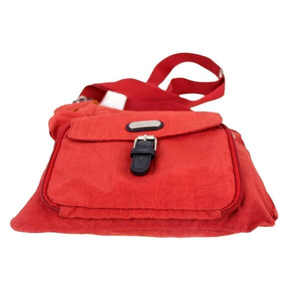 baggallini RED NYLON CANVAS URBAN MESSENGER X-BODY ORGANIZER SHOULDER BAG PURSE - Picture 7 of 16